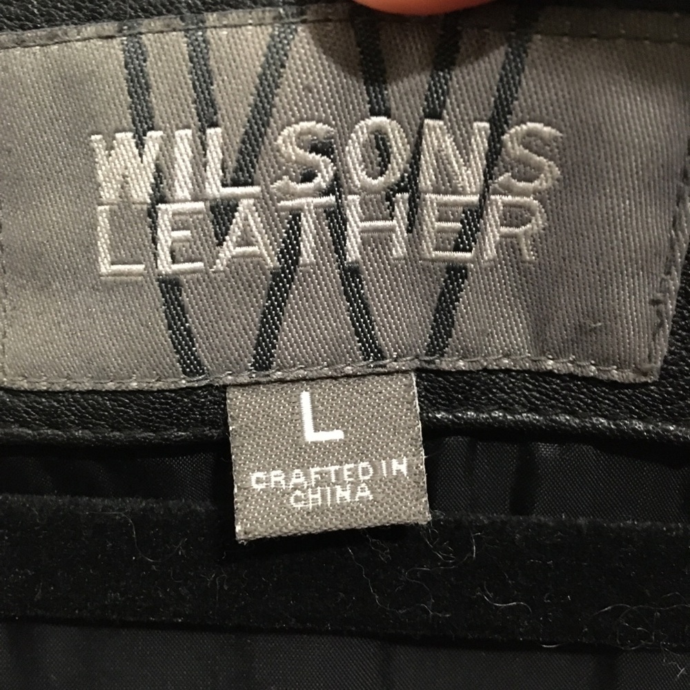 Wilsons Black Leather Collared 2 Button Jacket - image 5